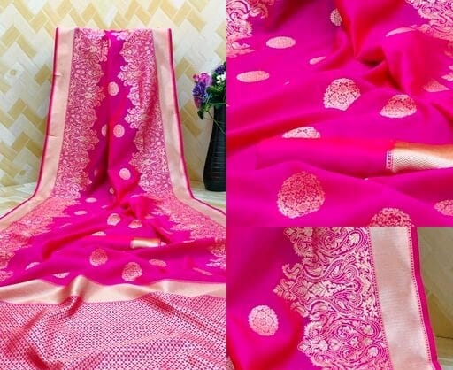 Pure Bright Red Color Gold Toned Banarasi Silk Woven Designer Saree SELLERS STORE Pure Bright Red Color Gold Toned Banarasi Silk Woven Designer Saree