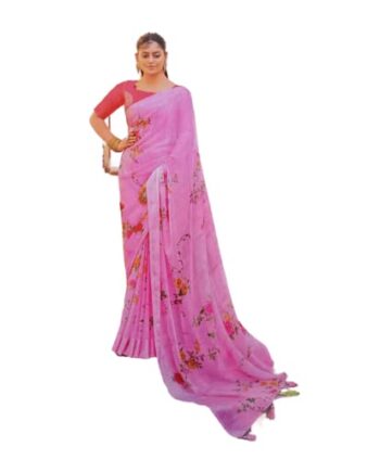 Stylish Women's Chiffon Saree With Blouse Piece