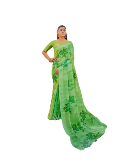 Women's Chiffon Saree With Blouse Piece SELLERS STORE Women's Chiffon Saree With Blouse Piece