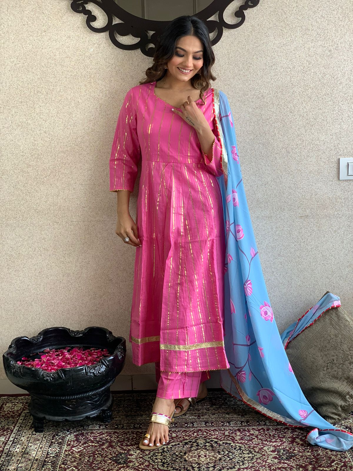 Anarkali Top With Plazo Pant Set SELLERS STORE Anarkali Top With Plazo Pant Set