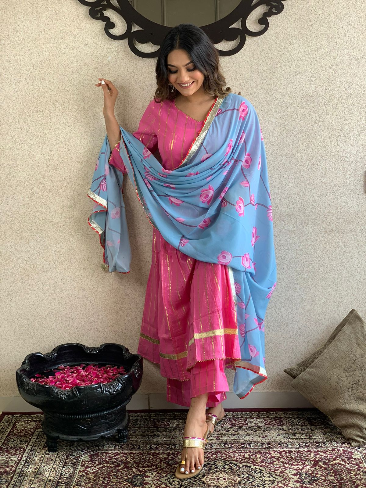 Anarkali Top With Plazo Pant Set SELLERS STORE Anarkali Top With Plazo Pant Set