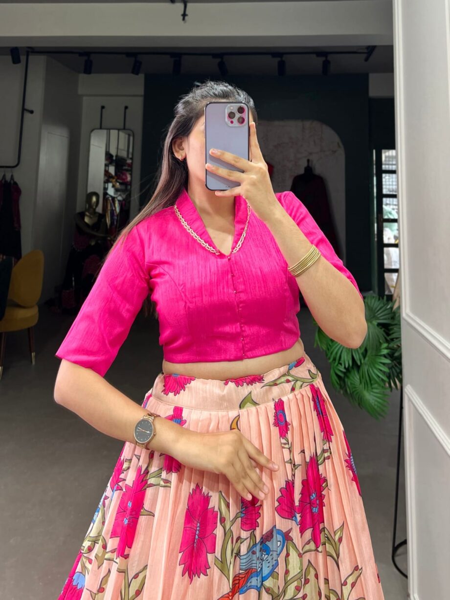 Dola Silk Top & Lehenga Set For Womens