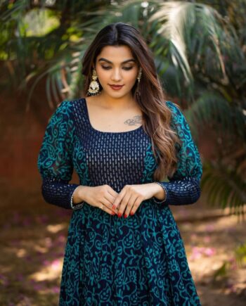 Georgette Maxi Dress With Digital Print