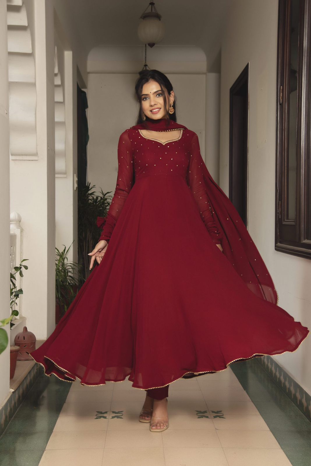 Georgette beautiful gown with duppta SELLERS STORE Georgette beautiful gown with duppta