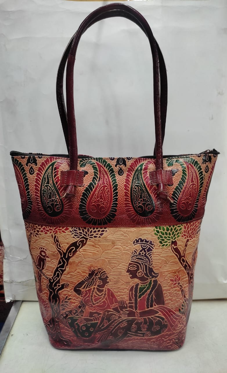 Printed Leather Handicrafts Tote Bag SELLERS STORE Printed Leather Handicrafts Tote Bag