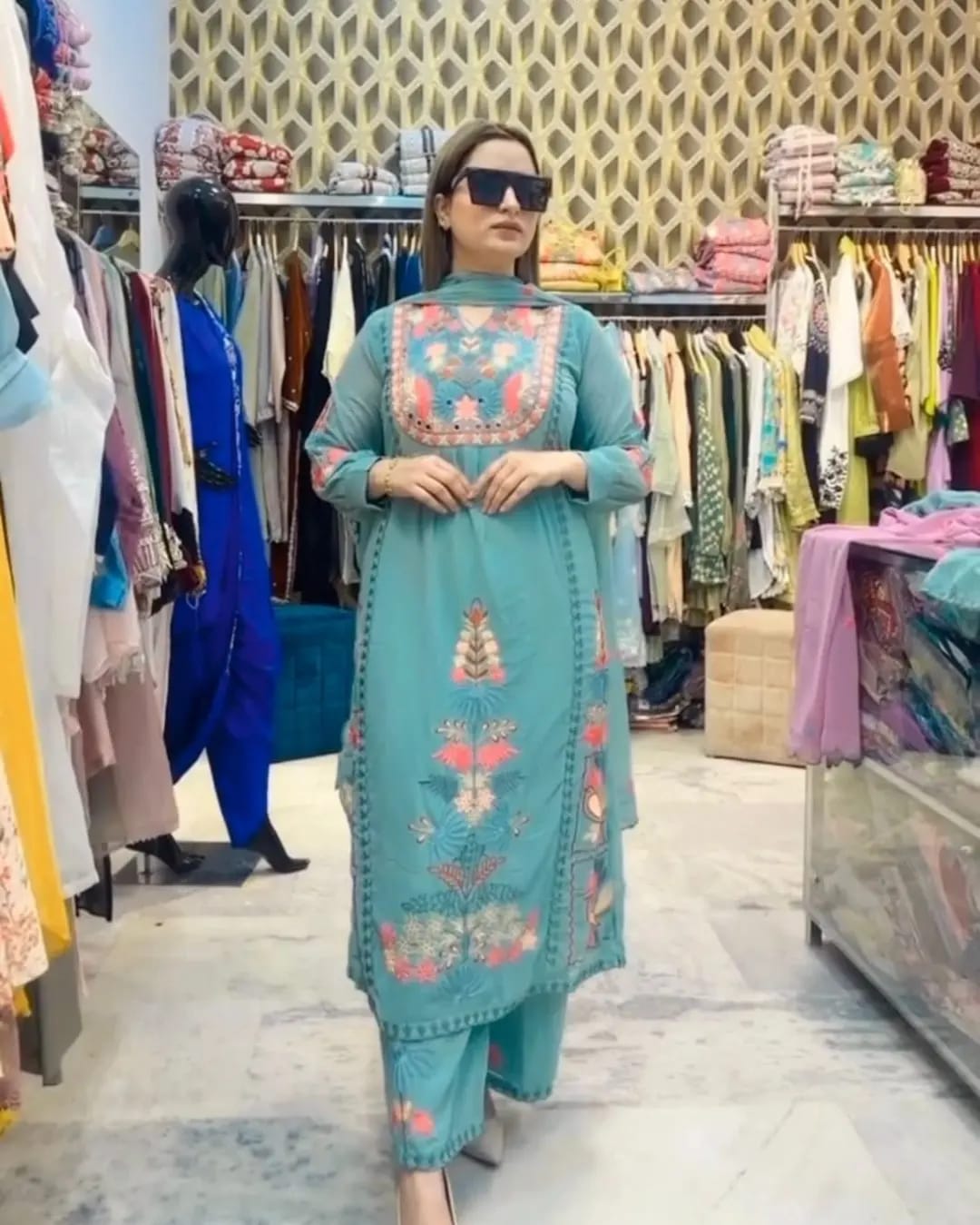 Designer Top Plazzo & Dupatta Set SELLERS STORE Designer Top Plazzo & Dupatta Set