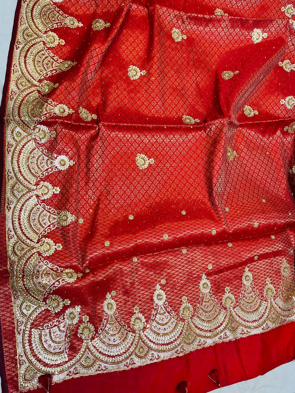 Embroidery Work Brocade Banarasi Satin Saree SELLERS STORE Embroidery Work Brocade Banarasi Satin Saree