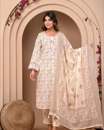 Pakistani Pure Soft Cotton Suit With FREE 1 PAIR EARRINGS