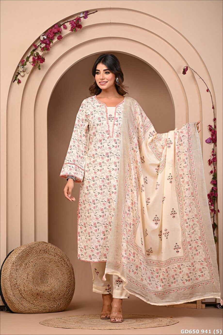 Pakistani Pure Soft Cotton Suit With FREE 1 PAIR EARRINGS