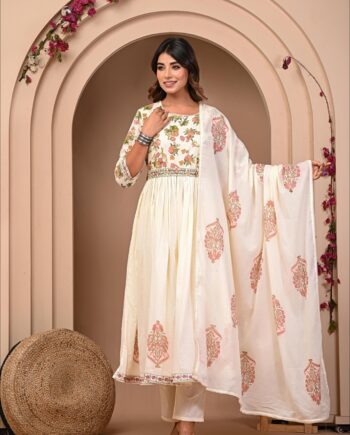 Anarkali Suit Dress With Belt And Dupatta
