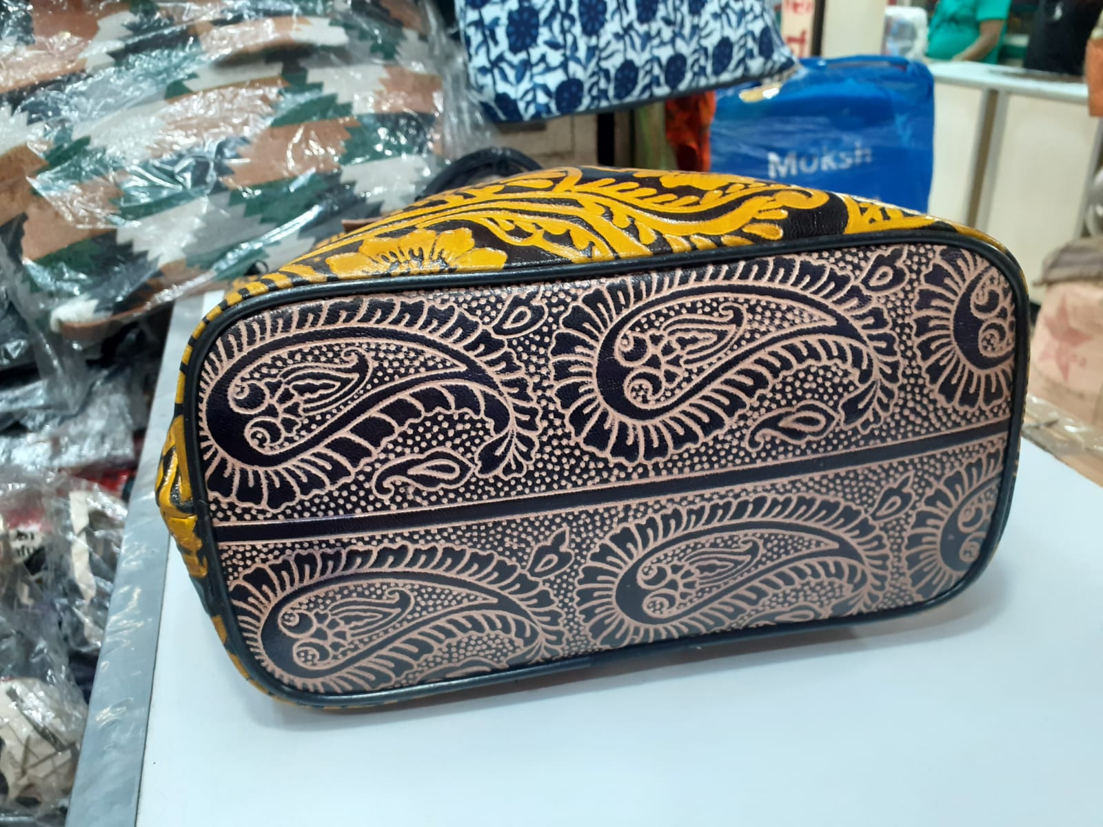 Hand Batik Printed Leather Handicrafts Bag SELLERS STORE Hand Batik Printed Leather Handicrafts Bag
