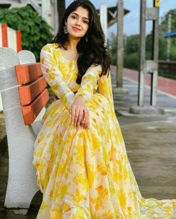 Georgette Maxi Dress With dupatta