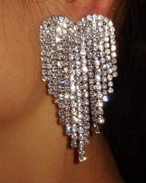 Diamond Claw Chain Tassel Earrings