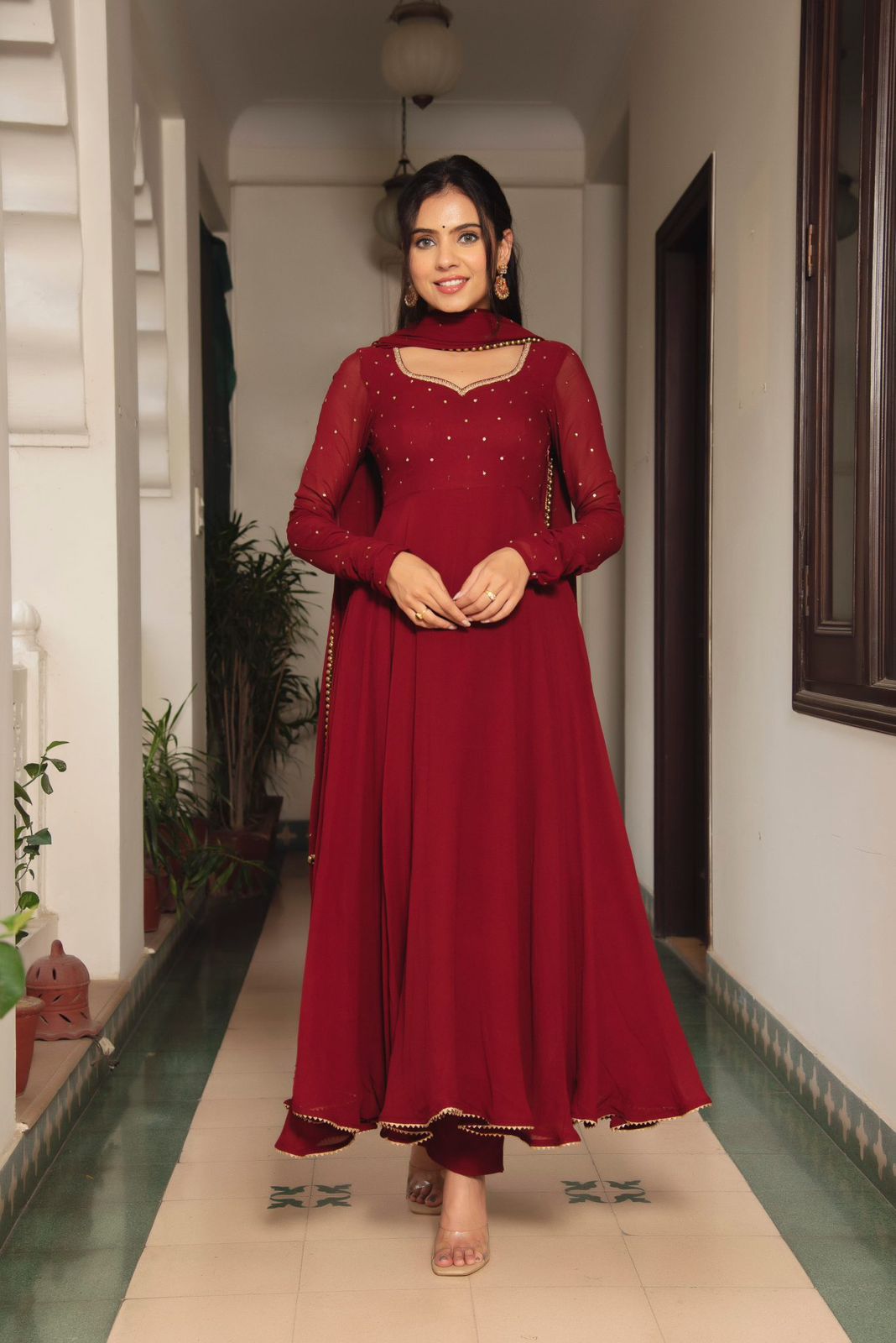 Georgette beautiful gown with duppta SELLERS STORE Georgette beautiful gown with duppta
