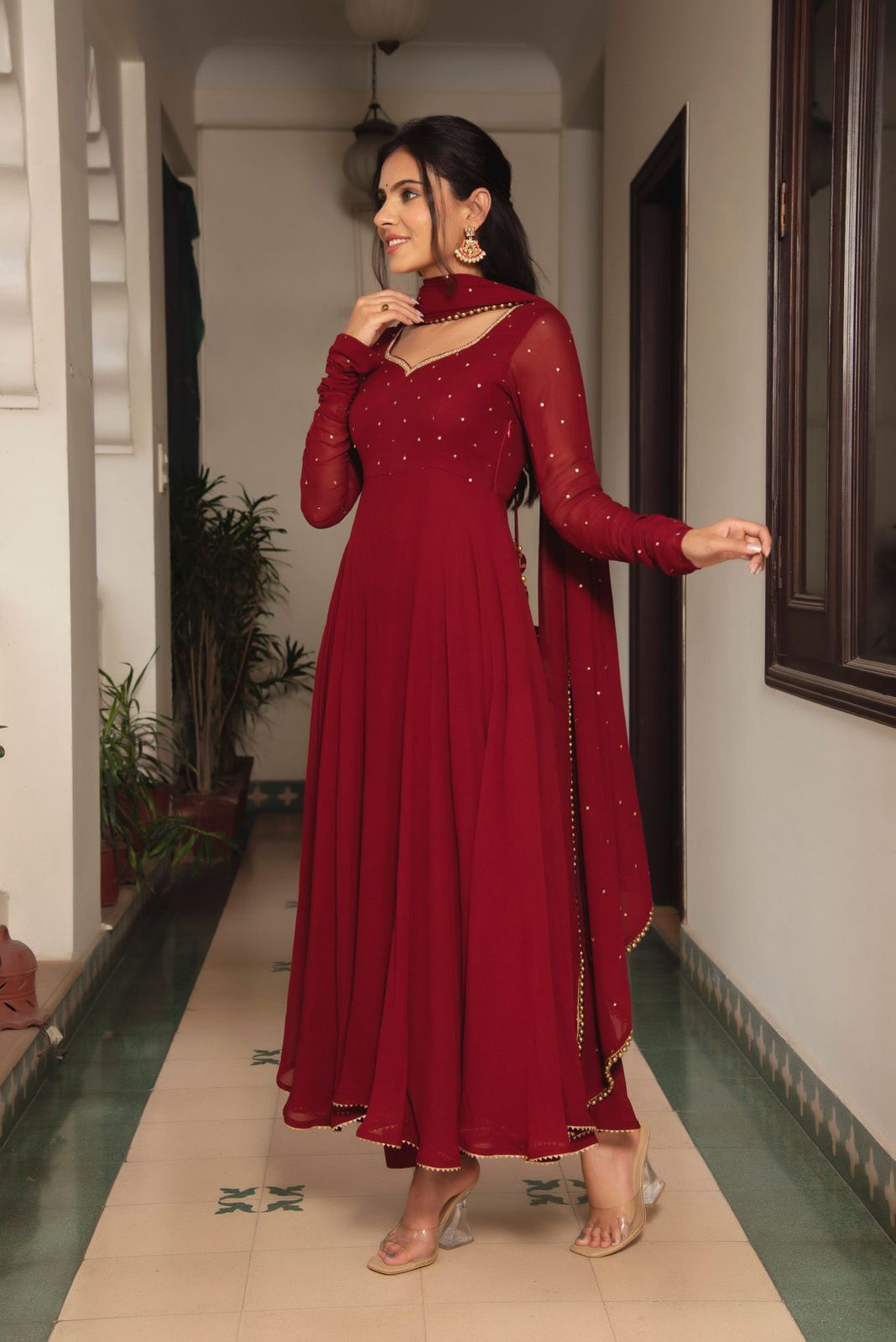 Georgette beautiful gown with duppta SELLERS STORE Georgette beautiful gown with duppta