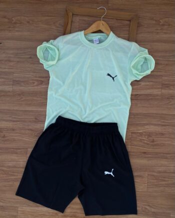 Premium Quality Cotton Tshirt & lycra Shorts Combo