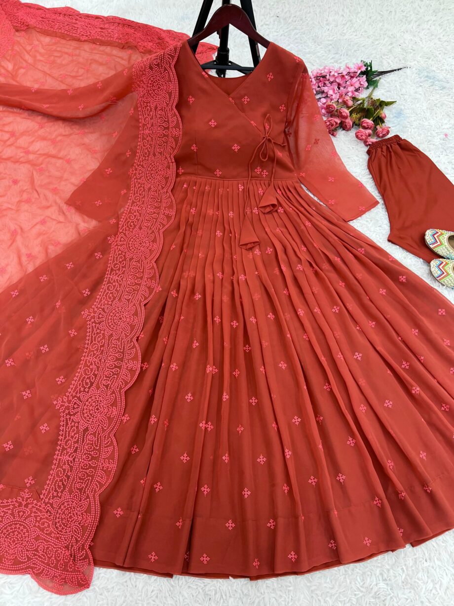 Georgette Suit With Fancy Full Sleeve Design