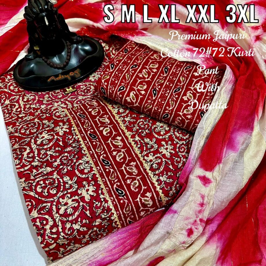 COTTON KURTI,PANT And DUPATTA