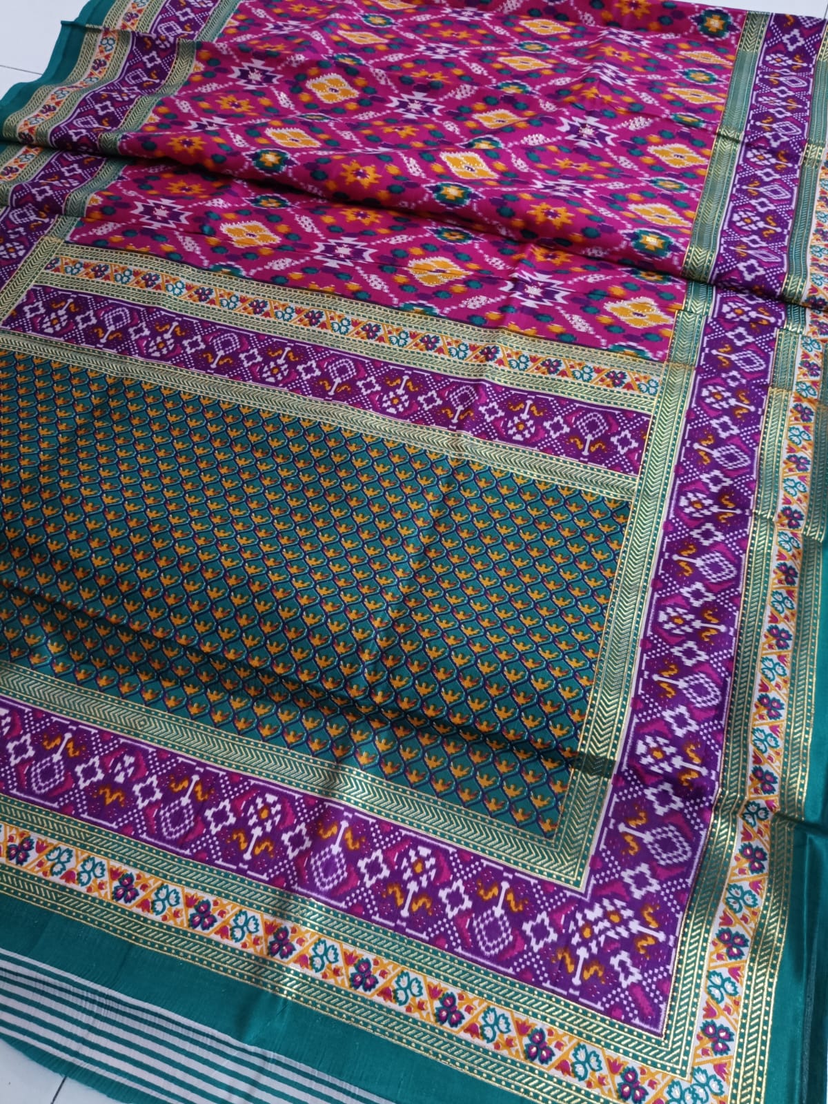 Litchi Silk Patola Print Saree SELLERS STORE Litchi Silk Patola Print Saree
