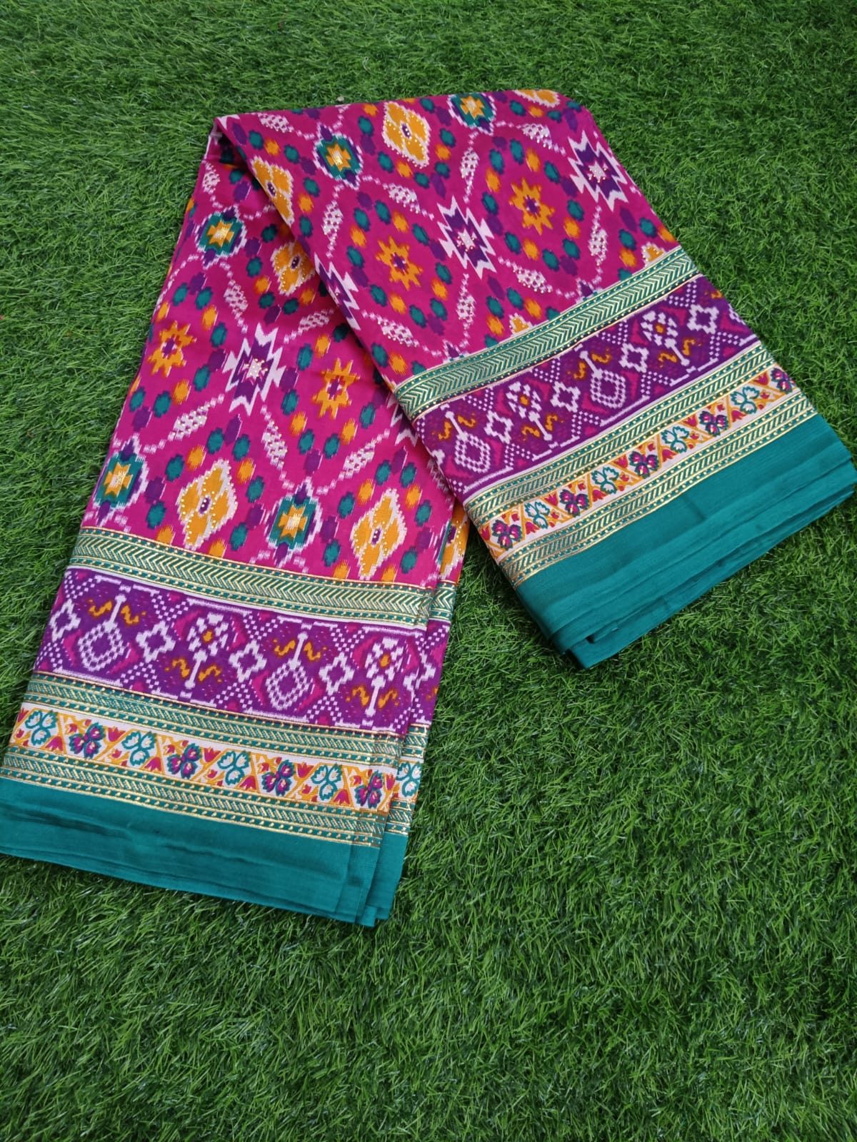 Litchi Silk Patola Print Saree SELLERS STORE Litchi Silk Patola Print Saree