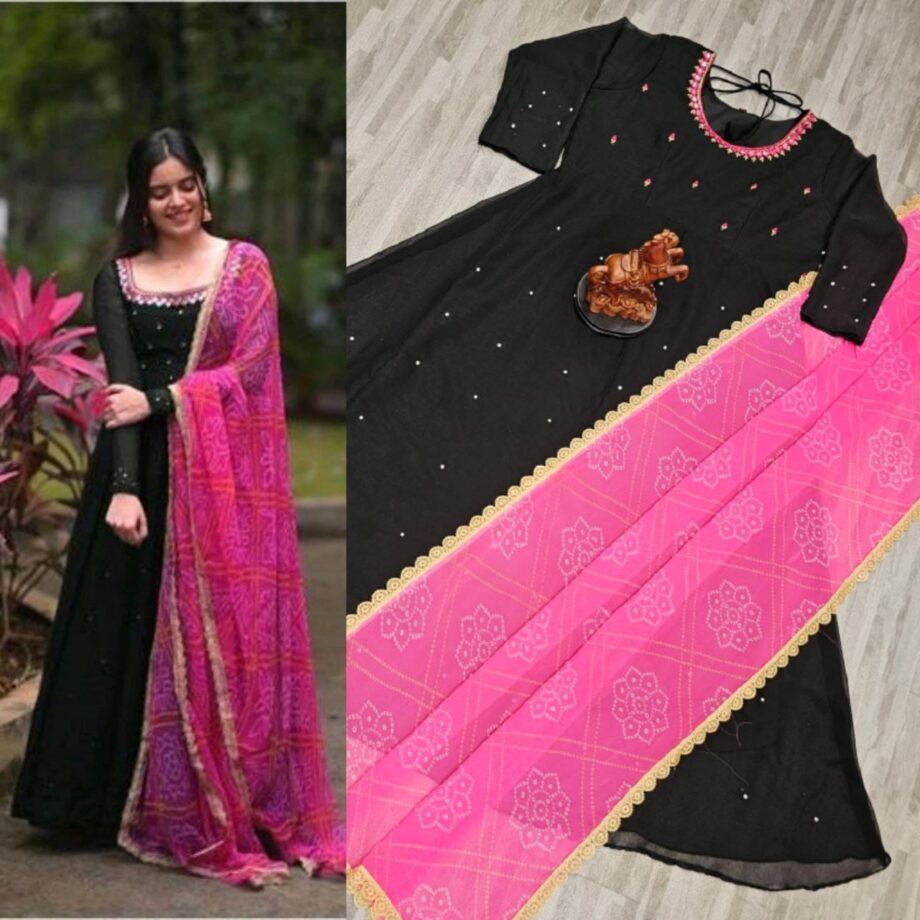 Georgette Maxi Dress With Dupatta