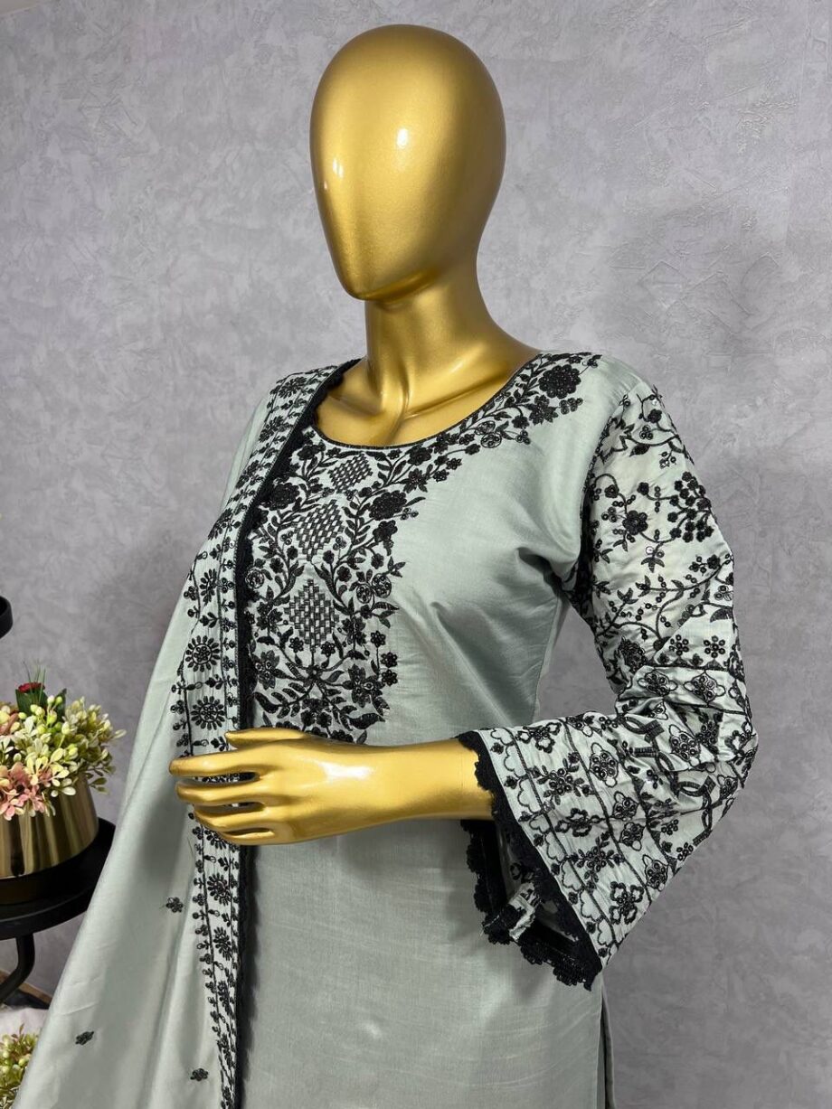 Stylish Top,Dupptta,Palazzo Set