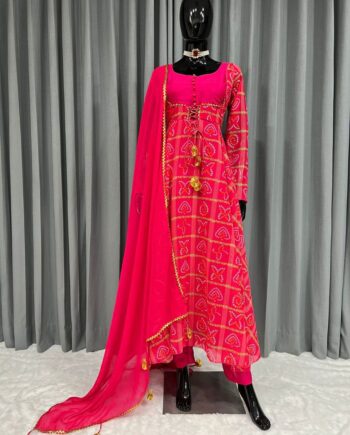 Chic & Elegant: Faux Georgette Top, Dupatta & Bottom Set
