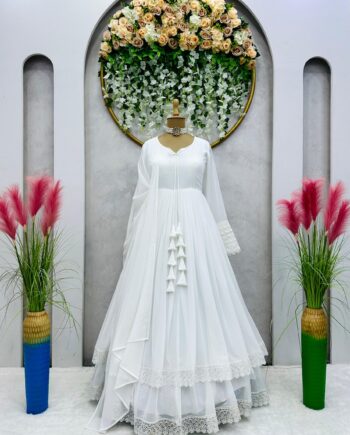 Georgette Designer Gown With Dupatta