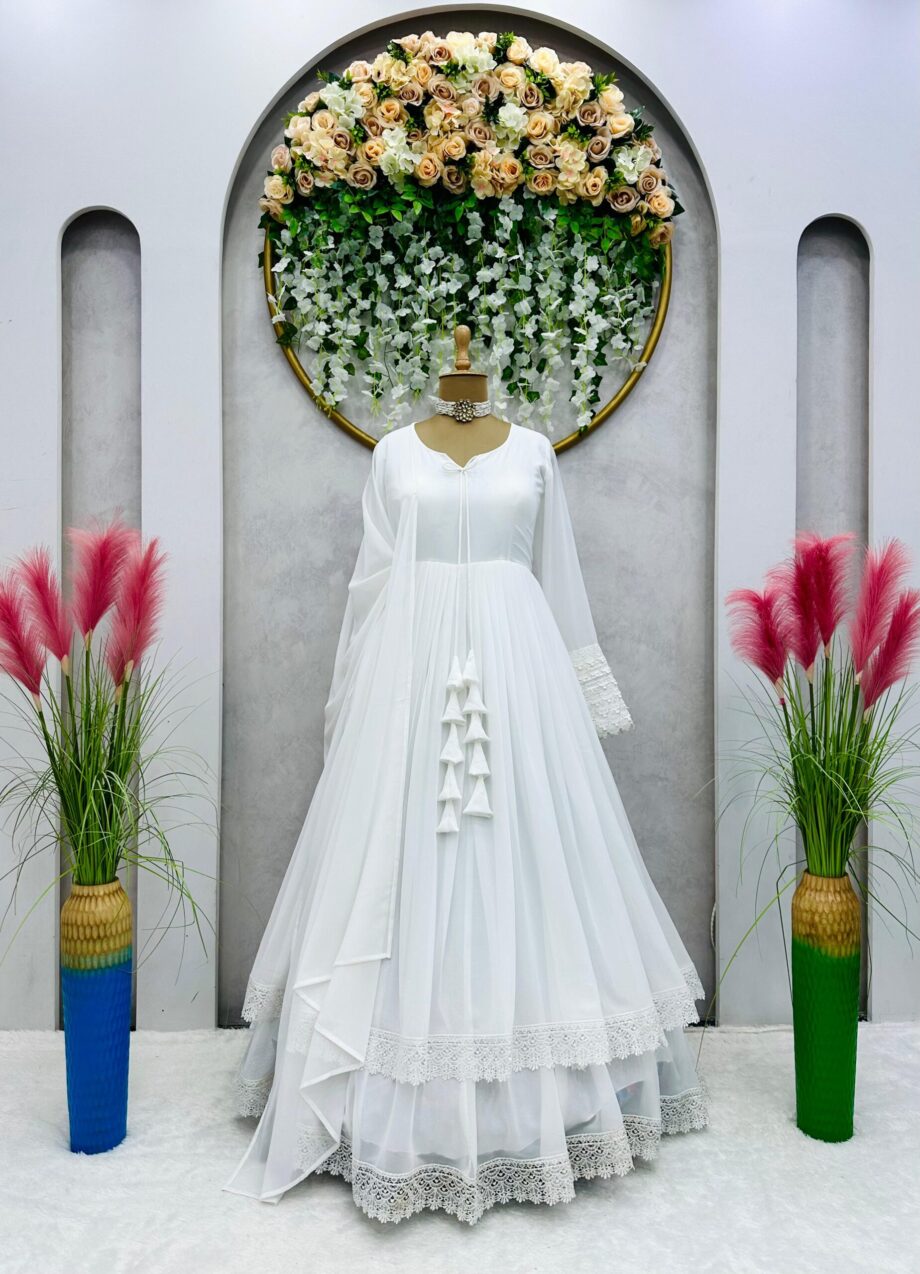 Georgette Designer Gown With Dupatta