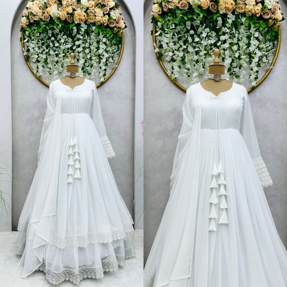 Georgette Designer Gown With Dupatta