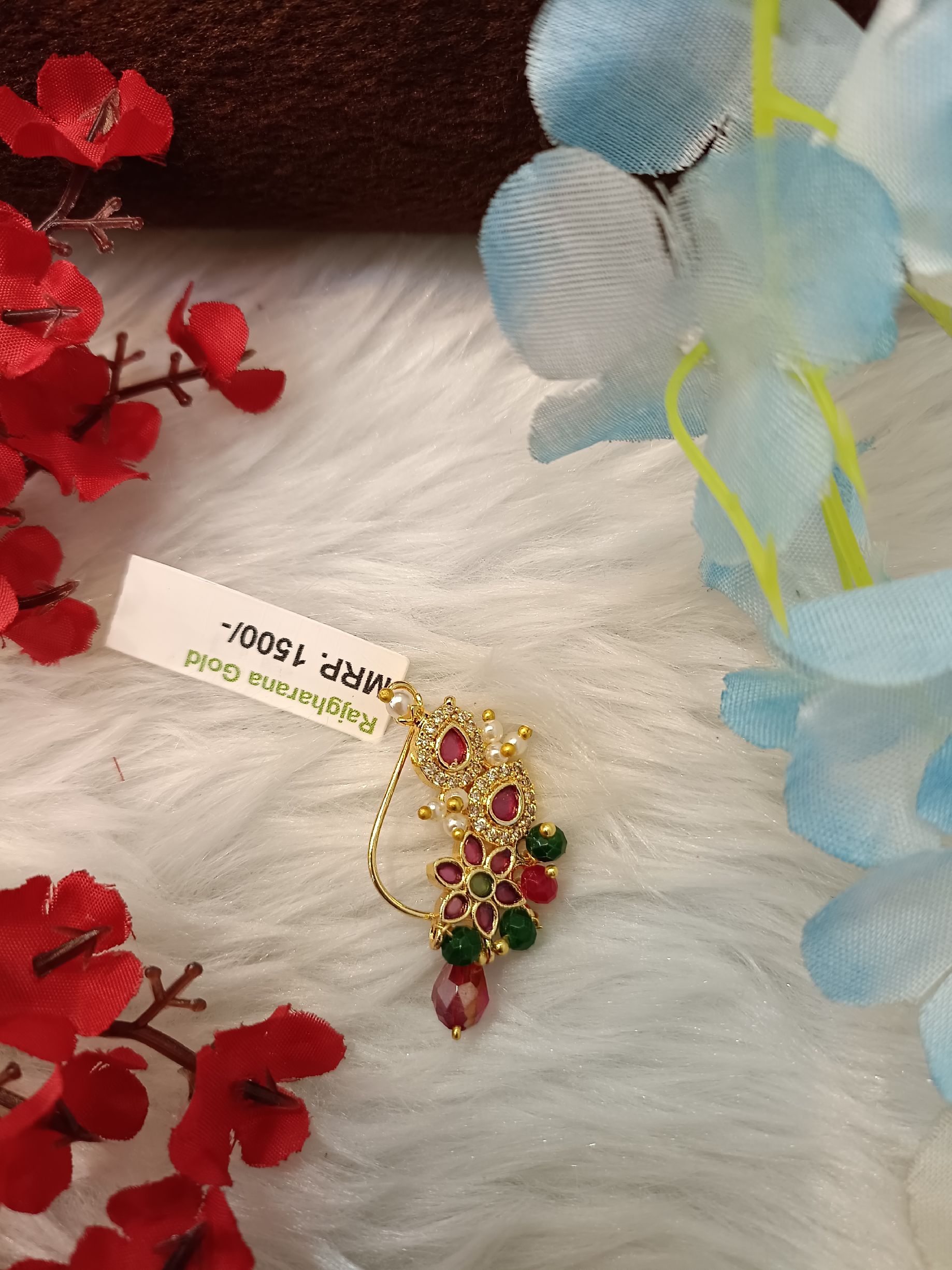 1 Gram Lightweight Nath | 24 Carat Gold Look for Brides SELLERS STORE 1 Gram Lightweight Nath | 24 Carat Gold Look for Brides