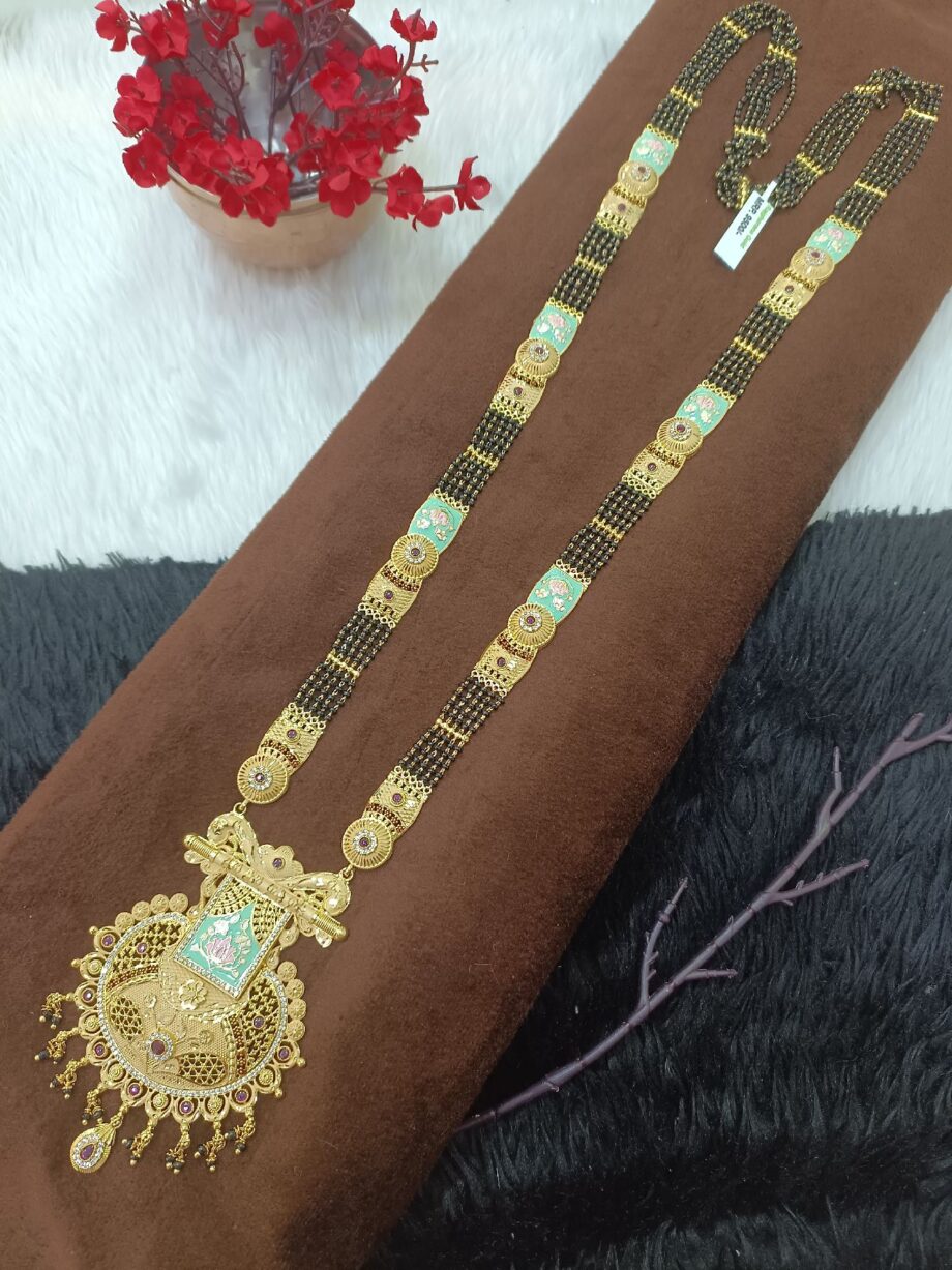 Lakshmi Pendant Traditional Mangalsutra with Meenakari Work