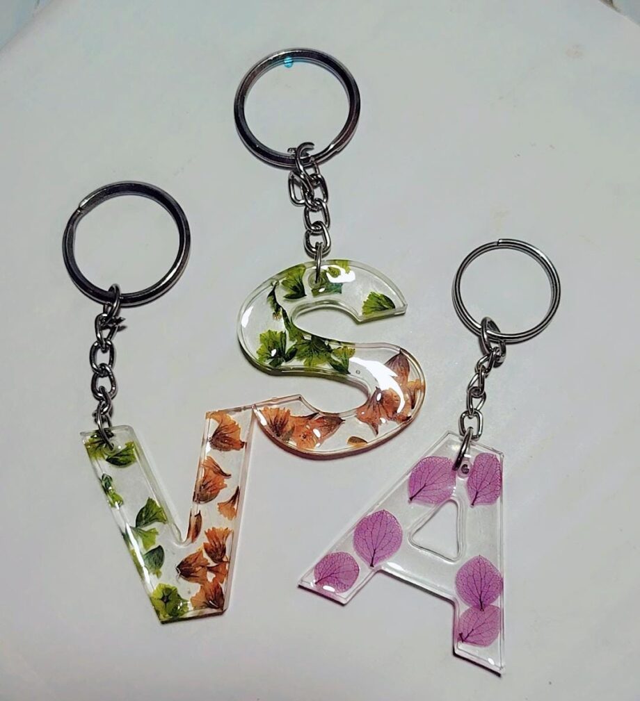 Resin Flower Keychain