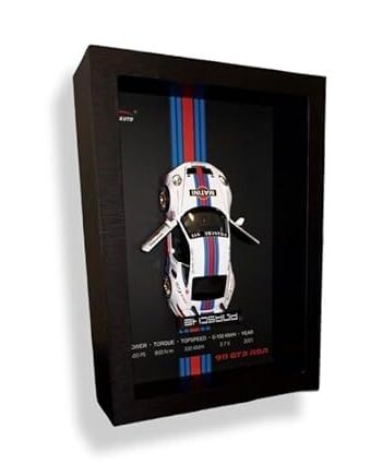 3D SS Car Model Wall Art in Wooden Frame Sports Cars Decor for Home, Office or Garage Interiors (POORSCHE (911 GT3), Multicolor, STANDARD)