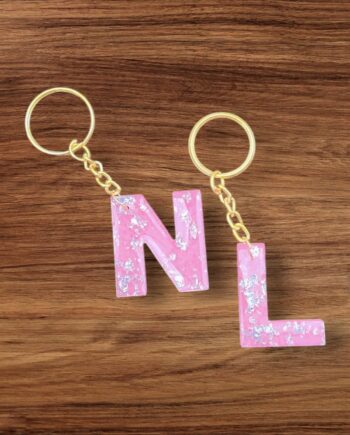 N,L Letter Resin Keychain Combo