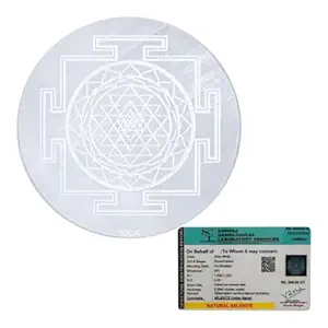 Lakshmi Shree Yantra on Selenite Plate – Crystal Plate for Wealth, Prosperity & Good Fortune