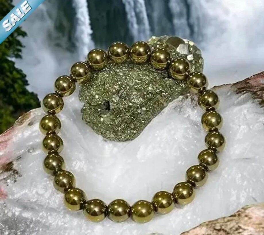 Reiki Crystal Golden Hematite Money Magnet Bracelet – Wealth, Positivity & Energy Healing