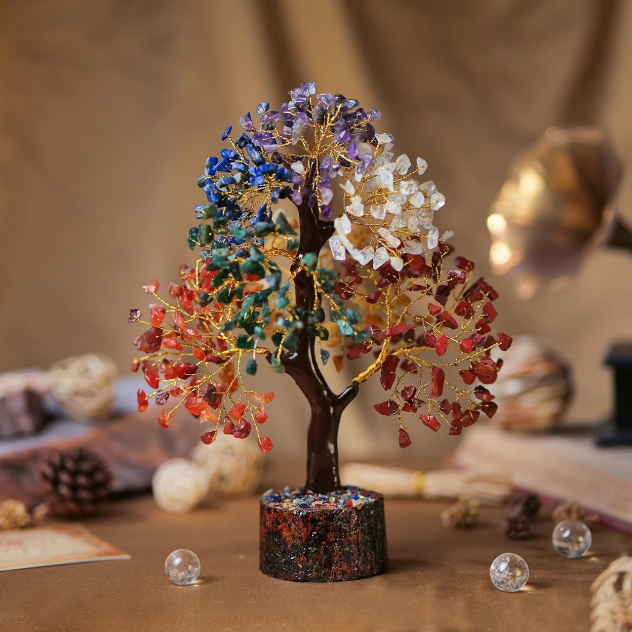 7 Chakra Crystal Tree – Gemstone Feng Shui Tree for Positive Energy, Wealth & Healing SELLERS STORE 7 Chakra Crystal Tree – Gemstone Feng Shui Tree for Positive Energy, Wealth & Healing